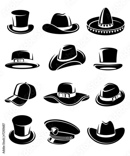 Hats collection set. Vector