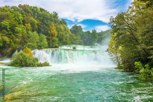 Skradinski buk waterfalls on Krka River National Park, Croatia