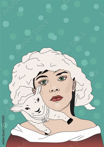 Woman and sheep