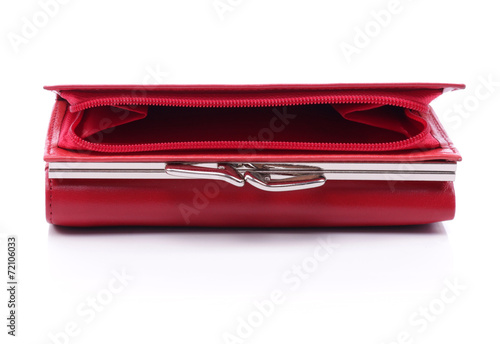 Women's red leather wallet ...