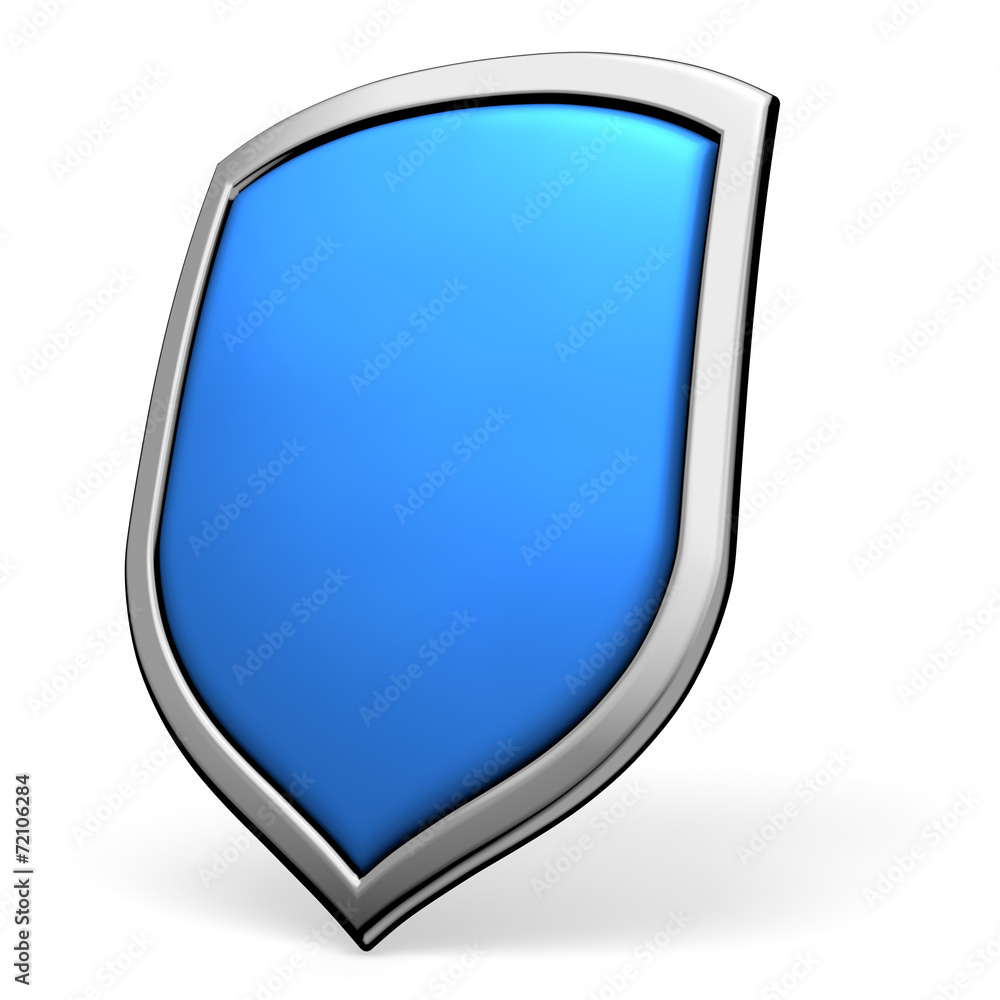 Blue shield on white Blue shield on white