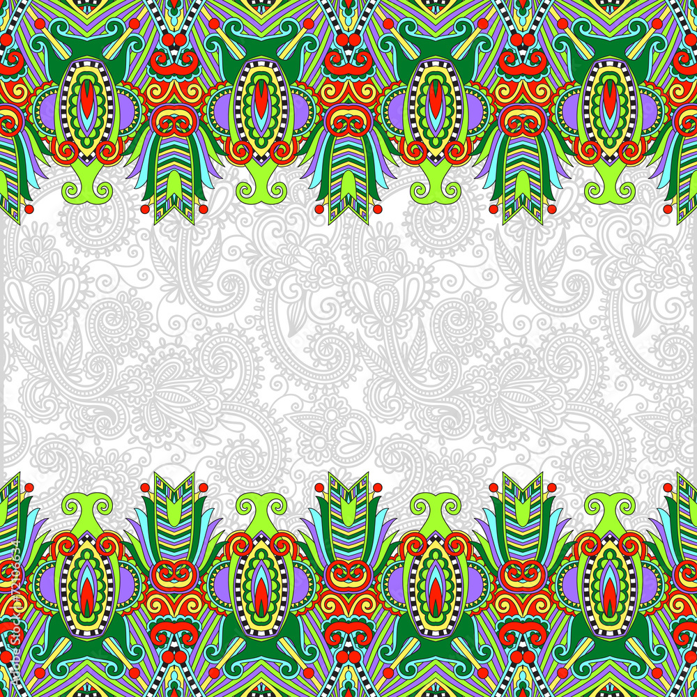 Obraz premium ethnic stripe ornament on floral background, perfect for invitat