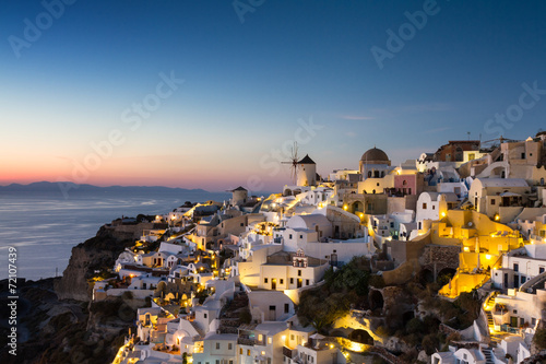 Cyclades village of Oia at twilight