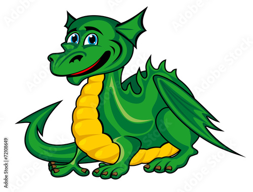 Fantasy green dragon kid © Cartoon images