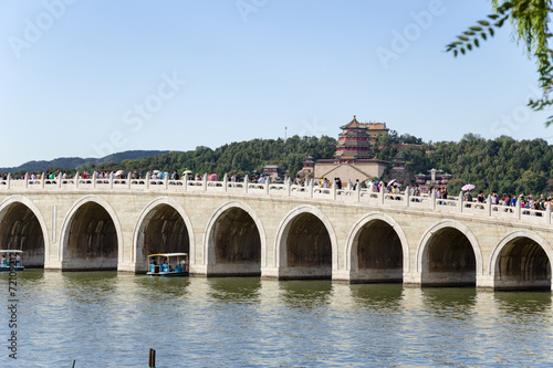 Beijing. Seventeen arch bridge in the Summer Palace (Yíhe Yuan)  photo