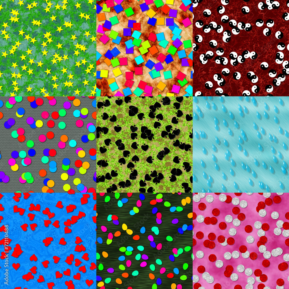 Set of shape seamless generated textures
