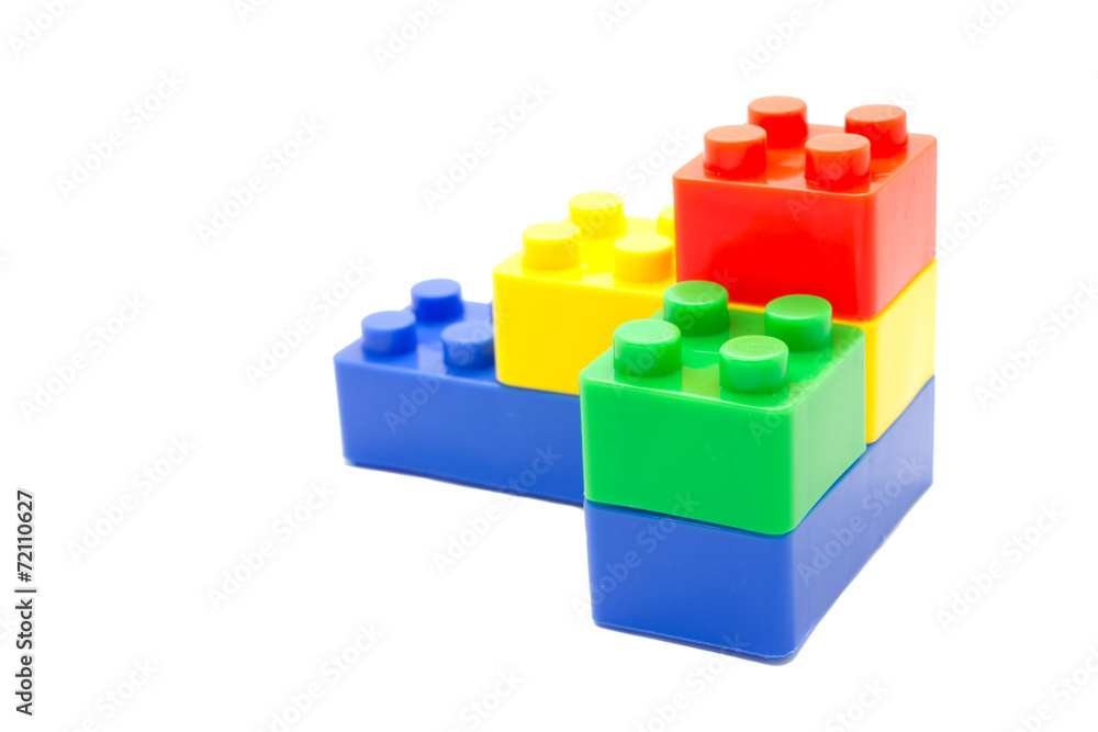 blocks Plastic building blocks on white background blocks Plastic building blocks on white background