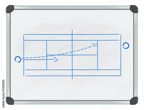 tennis court on whiteboard