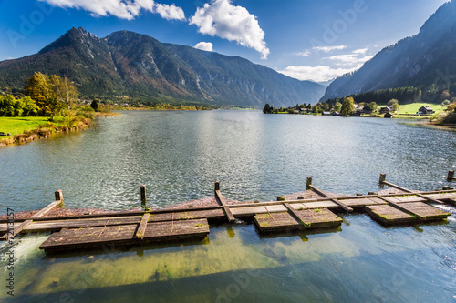 Mountain lake in autumn season