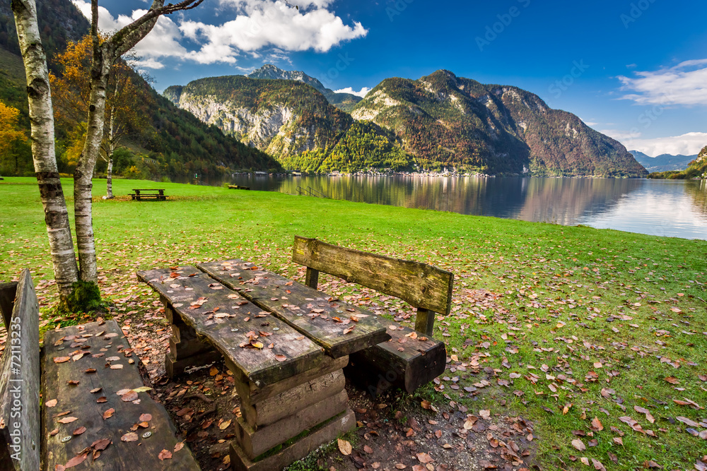 Place to relax at the lake in the mountains