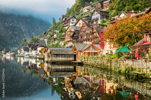 Hallstatt on the lake in au...