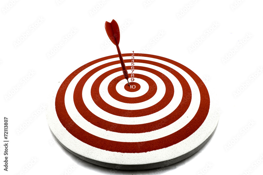 Red dart target with red arrow Red dart target with red arrow