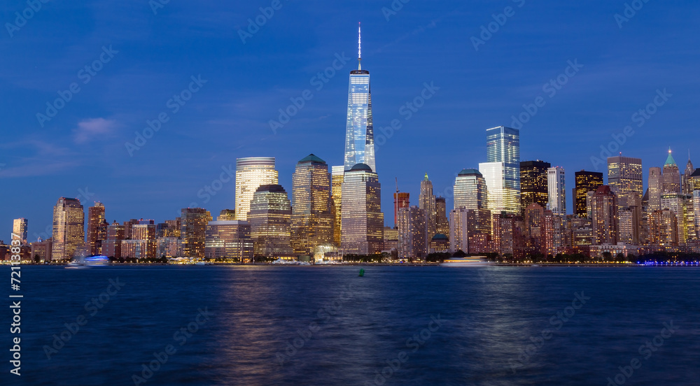 New York City skyline during the blue hour