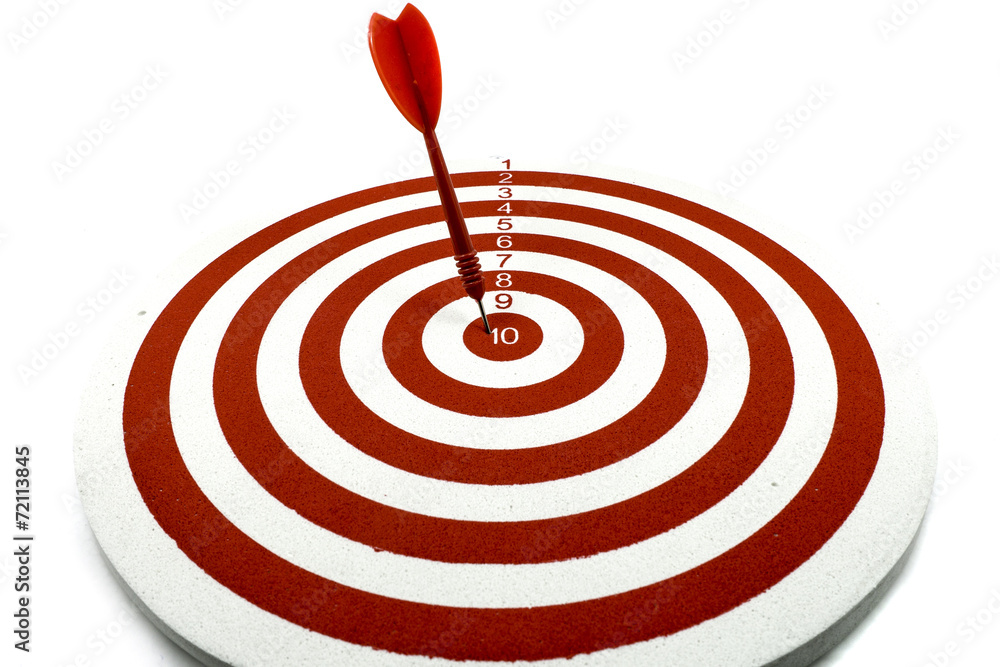 Red dart target with red arrow Red dart target with red arrow