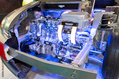 Bangkok, Thailand - February 2, 2014 :  Engine display of Toyota