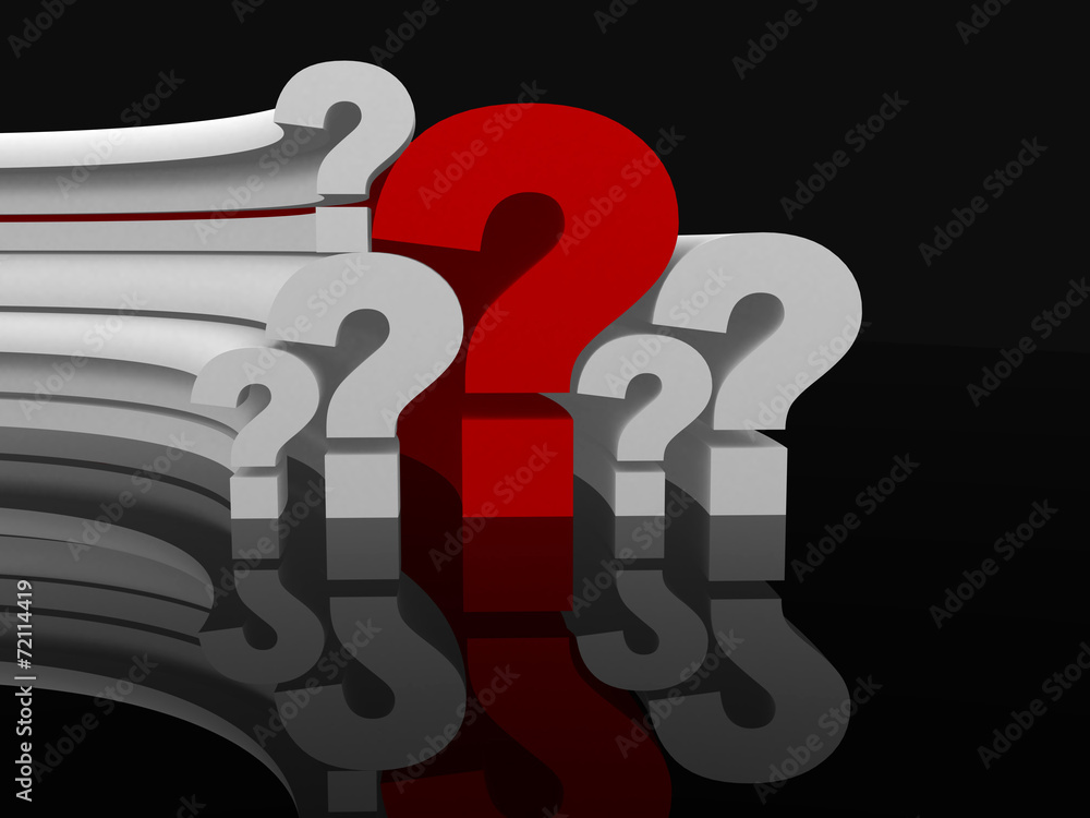 Question marks single red