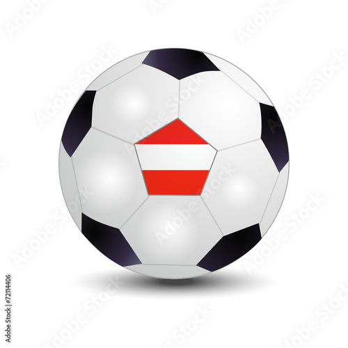 Flag of Austria on soccer ball