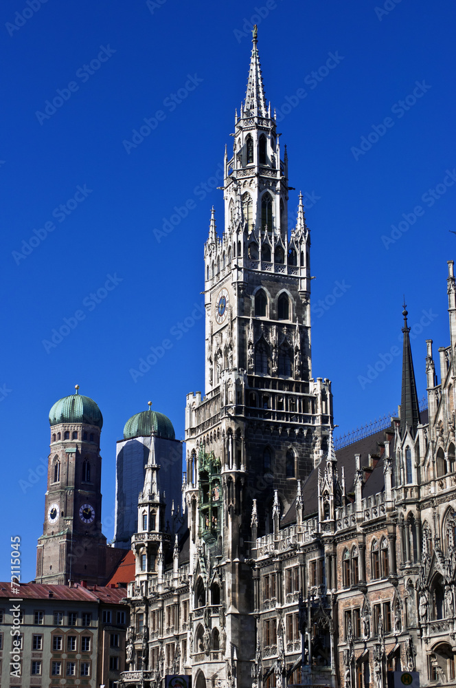 The new Town Hall in Munich, Germany.