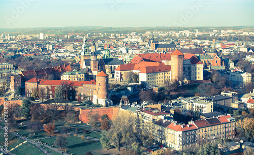 Royal Castle in Krakow's Old Town. Film photography imitation. © De Visu