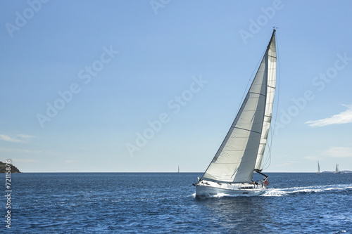 Boat in sailing regatta. luxury cruise yachts. © De Visu