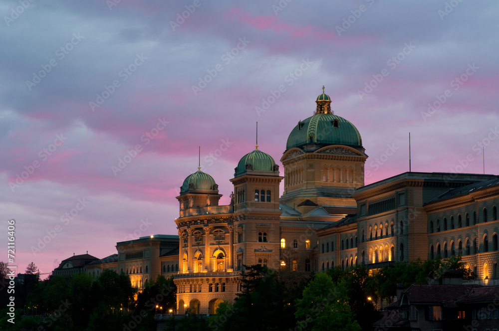 The Swiss parliament building in Bern, Switzerland