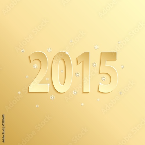 2015 happy new year gold paper design