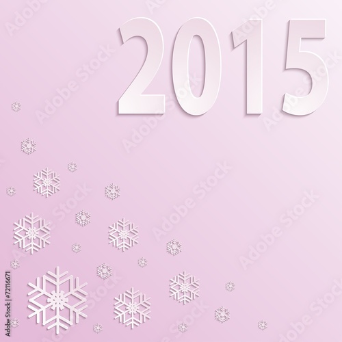2015 happy new year pink paper design