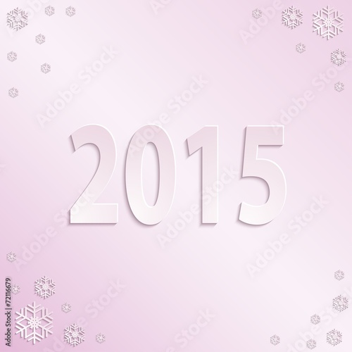 2015 happy new year pink paper design