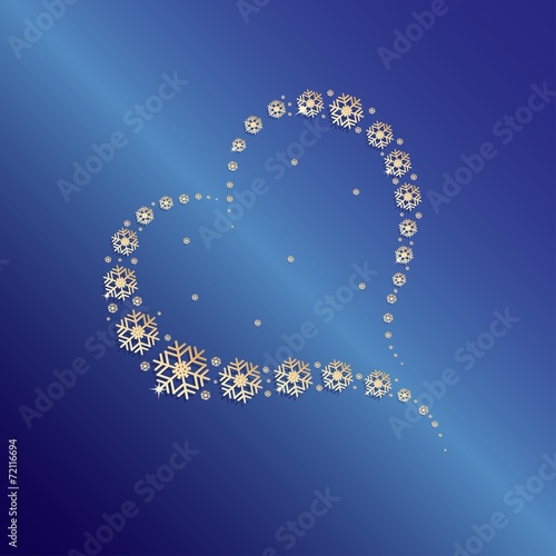 Heart made from snowflakes