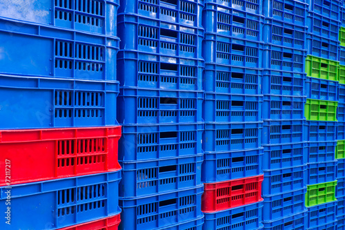 stacked empty food crates