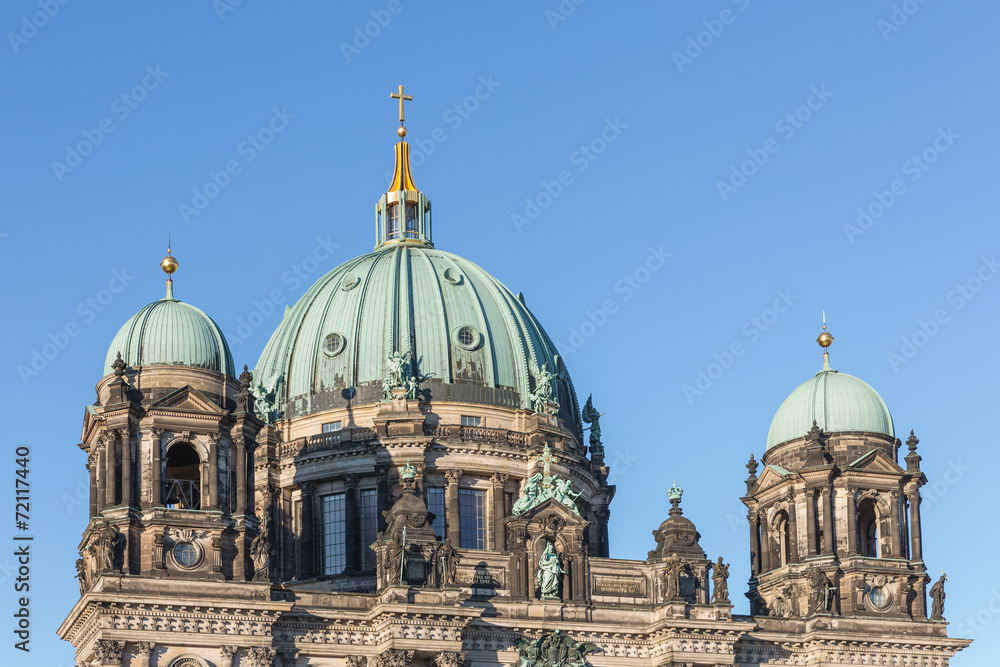 Rooftop of Berliner Dom against a blue sky, Germany