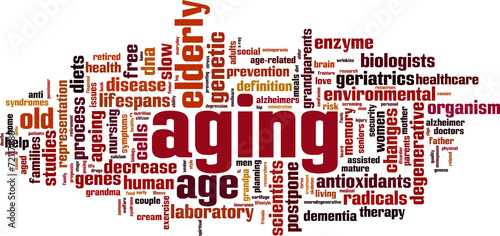 Aging word cloud concept. Vector illustration