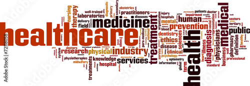 Healthcare word cloud concept. Vector illustration