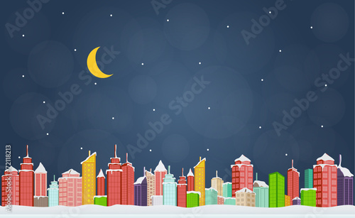 City in winter (Christmas)