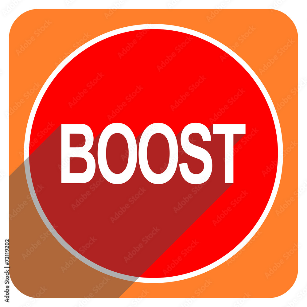 boost red flat icon isolated boost red flat icon isolated