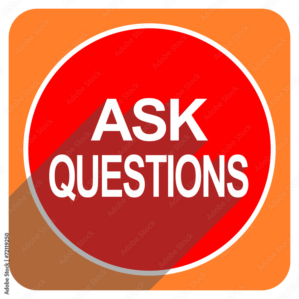 ask questions red flat icon isolated ask questions red flat icon isolated