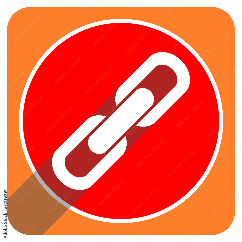 link red flat icon isolated link red flat icon isolated