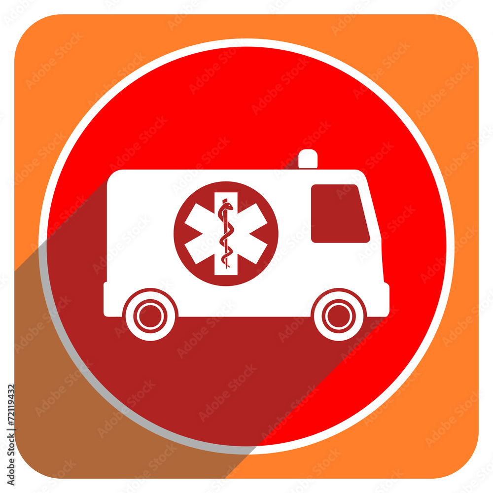 ambulance red flat icon isolated ambulance red flat icon isolated