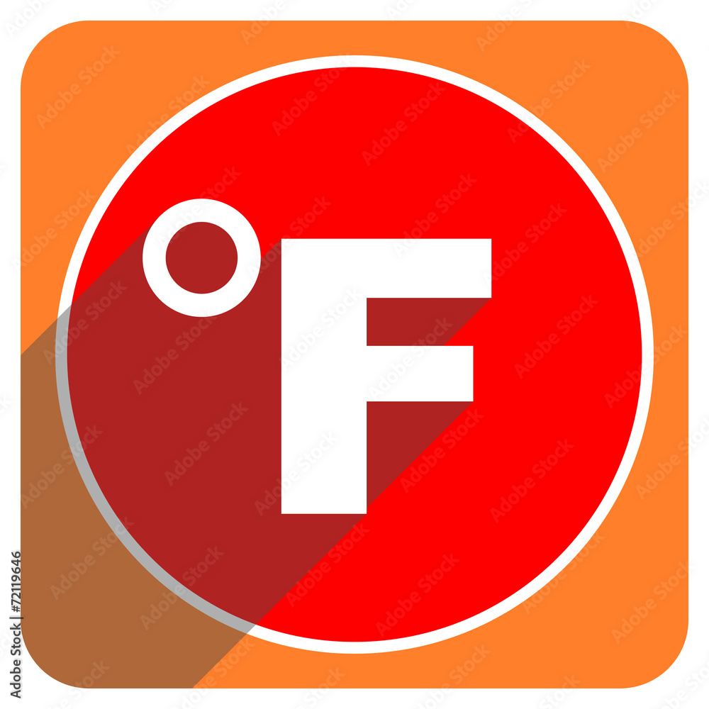 fahrenheit red flat icon isolated fahrenheit red flat icon isolated