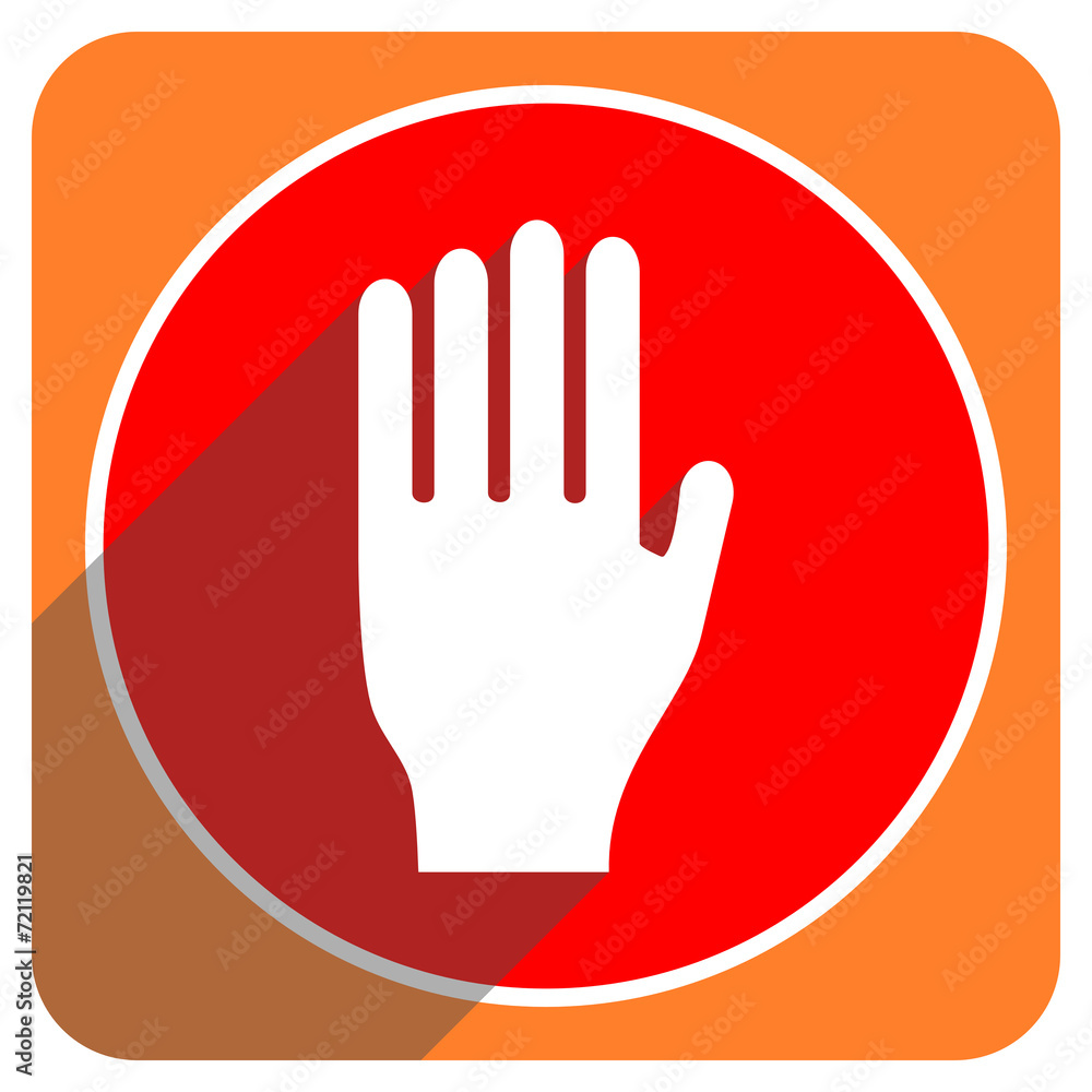 stop red flat icon isolated