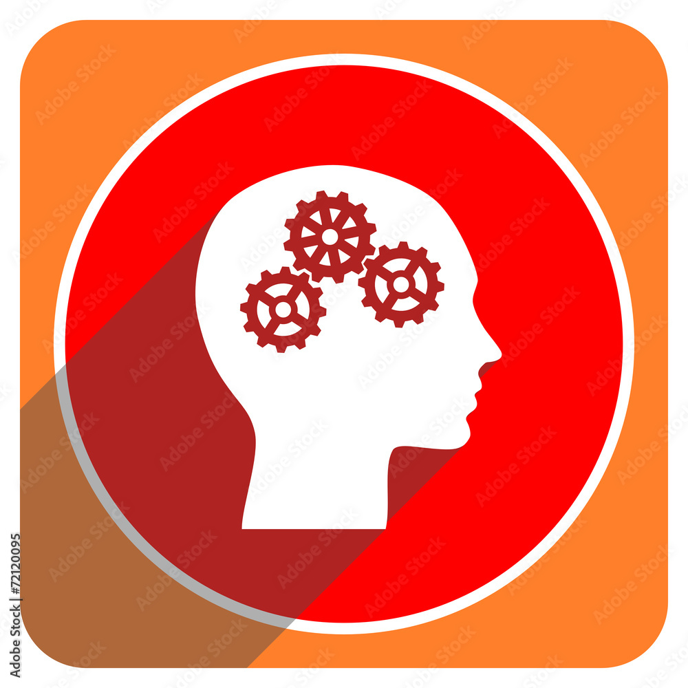 head red flat icon isolated head red flat icon isolated