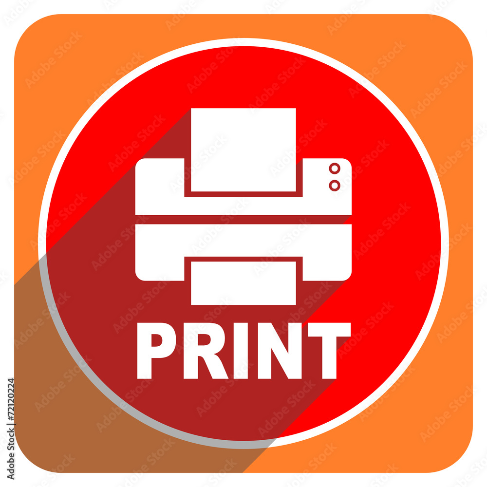 printer red flat icon isolated printer red flat icon isolated