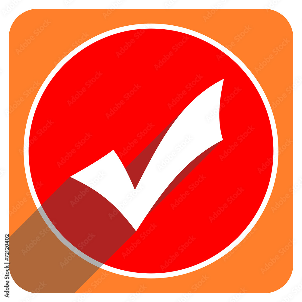 accept red flat icon isolated accept red flat icon isolated