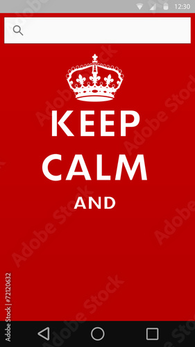 keep calm poster with crown into smart phone template