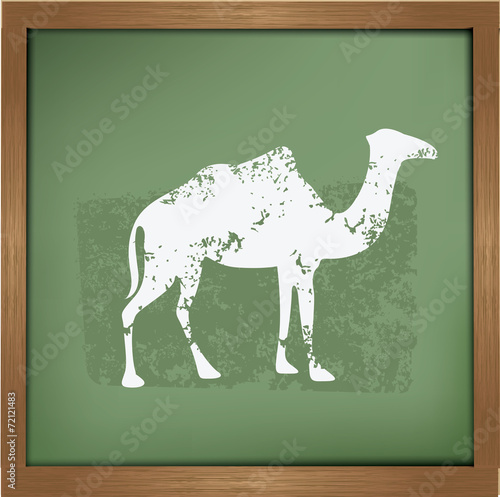 Canvas Print Camel design on blackboard background,grunge vector