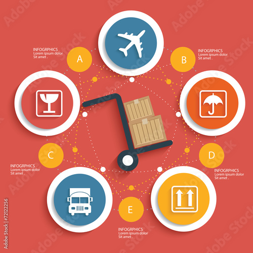 Shopping concept on red background,clean vector
