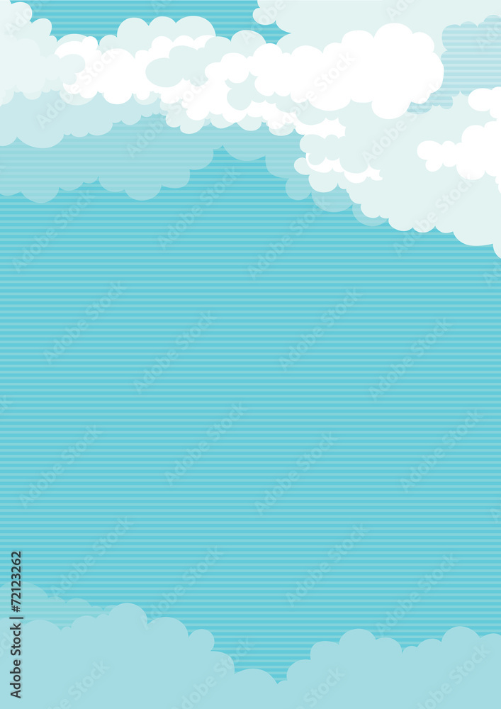 Vector  background of Cloudy sky  at retro style