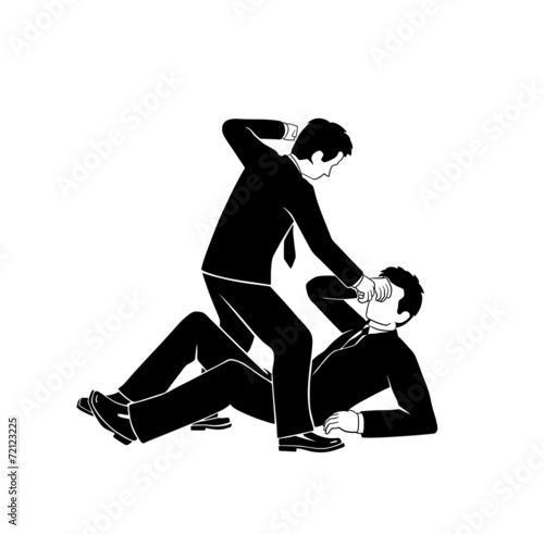 businessman fighting