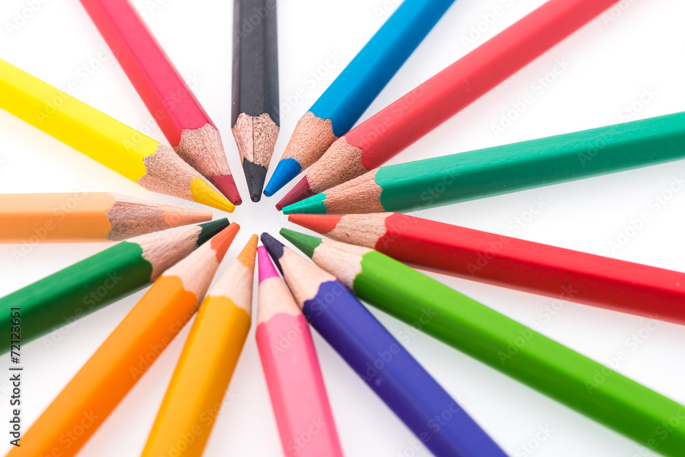 Colorful pencil isolated on white background Colorful pencil isolated on white background