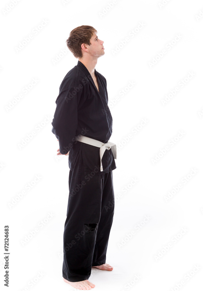 model isolated on plain background back looking behind model isolated on plain background back looking behind